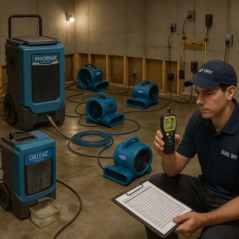 Structural Drying and Dehumidification process in North Kingstown, RI
